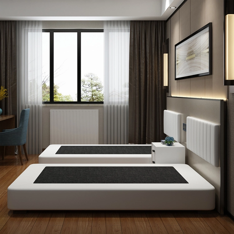 Modern Bed Room Furniture Oak Wood Headboard Panel Upholstered Double King Size Bed Box Hotel Bedroom Furniture