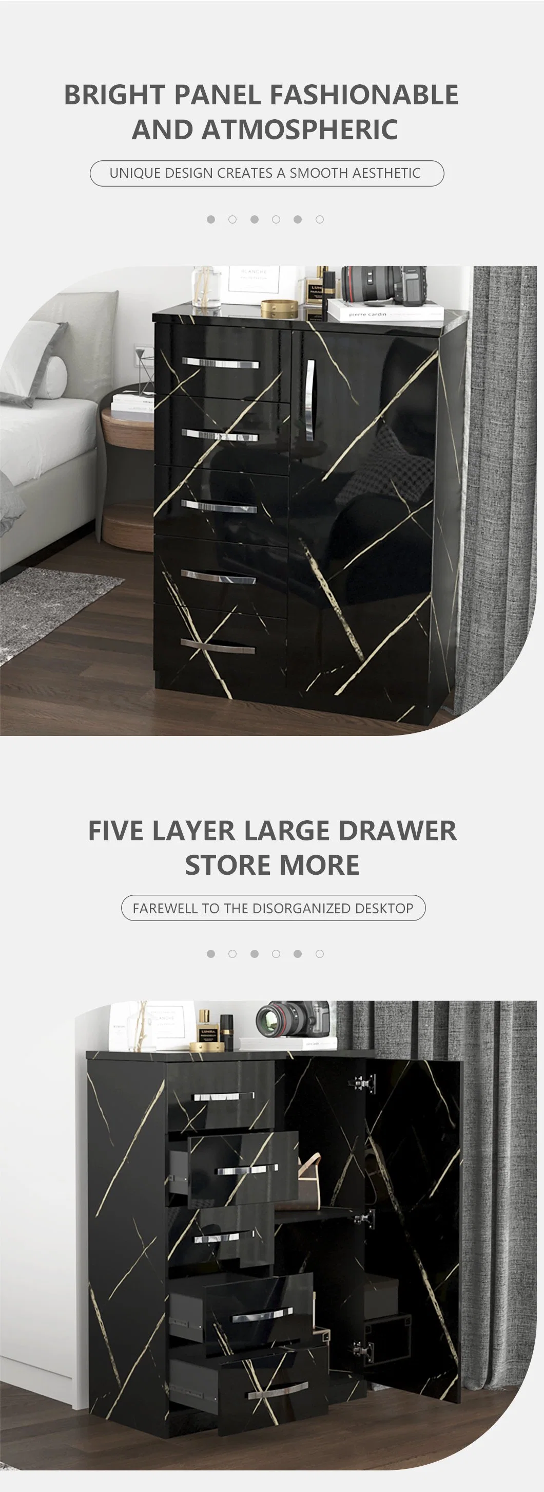 Wholesale Price Black Bedroom Storage Cabinet Furniture Wood 3 Drawer Dresser, Chest of Drawers Bedroom