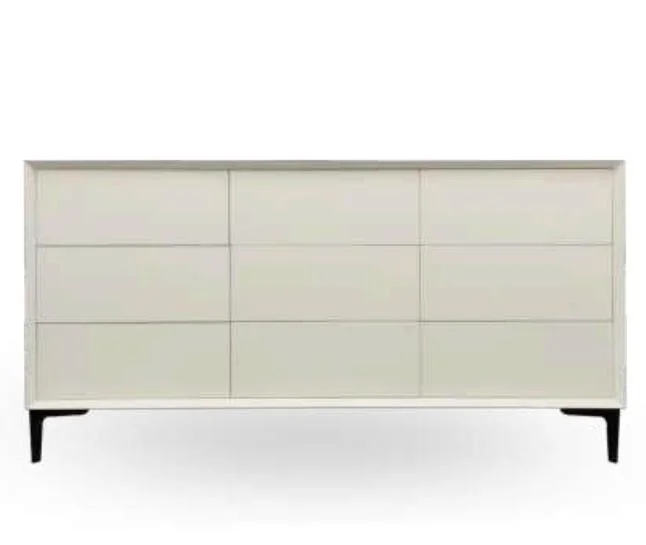 Luxury Dresser Furniture Modern Wooden High Gloss White Bedroom 6 Drawers Dresser Furniture