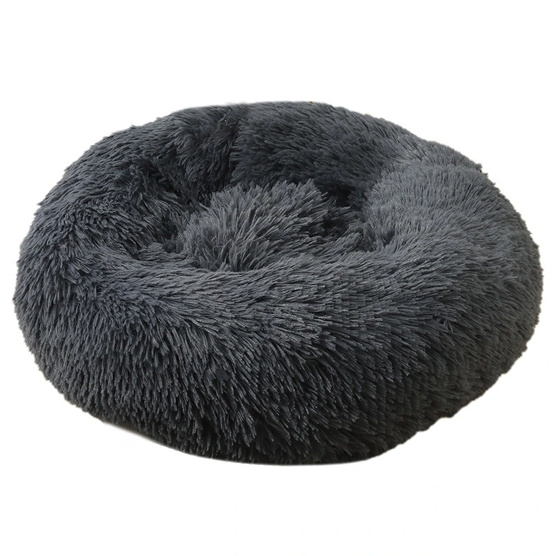 2023 New Round Plush Winter Warm Pet Supplies Cat and Dog Bed