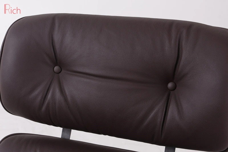 Wholesale Dark Brown PU Genuine Leather Sofa Swivel Chair Lounge Arm Chair for Office