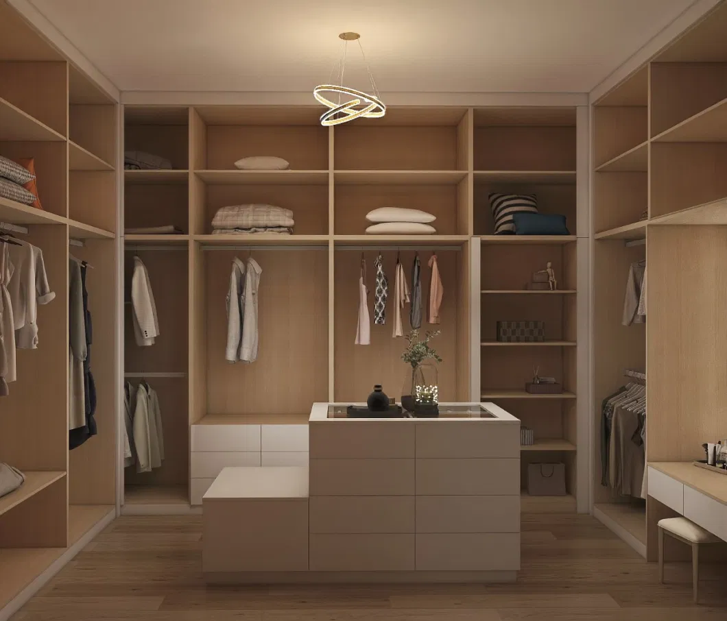 Foshan Hot Sale Bedroom Furniture Luxury Walk in Wooden Modular Closets Bedroom Wardrobe