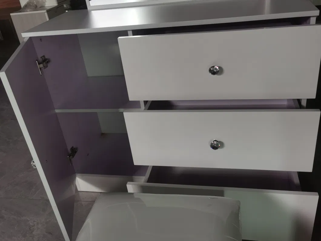 Cheap Simple Modern King Size Bedroom Furniture with Dresser Storage Wardrobe