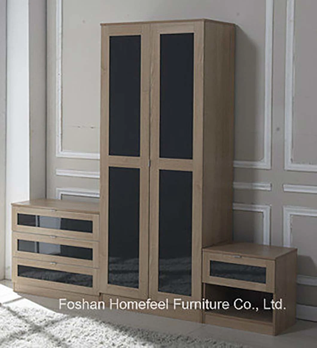 New Design High Gloss Bedroom Furniture Wardrobe Three Piece Set