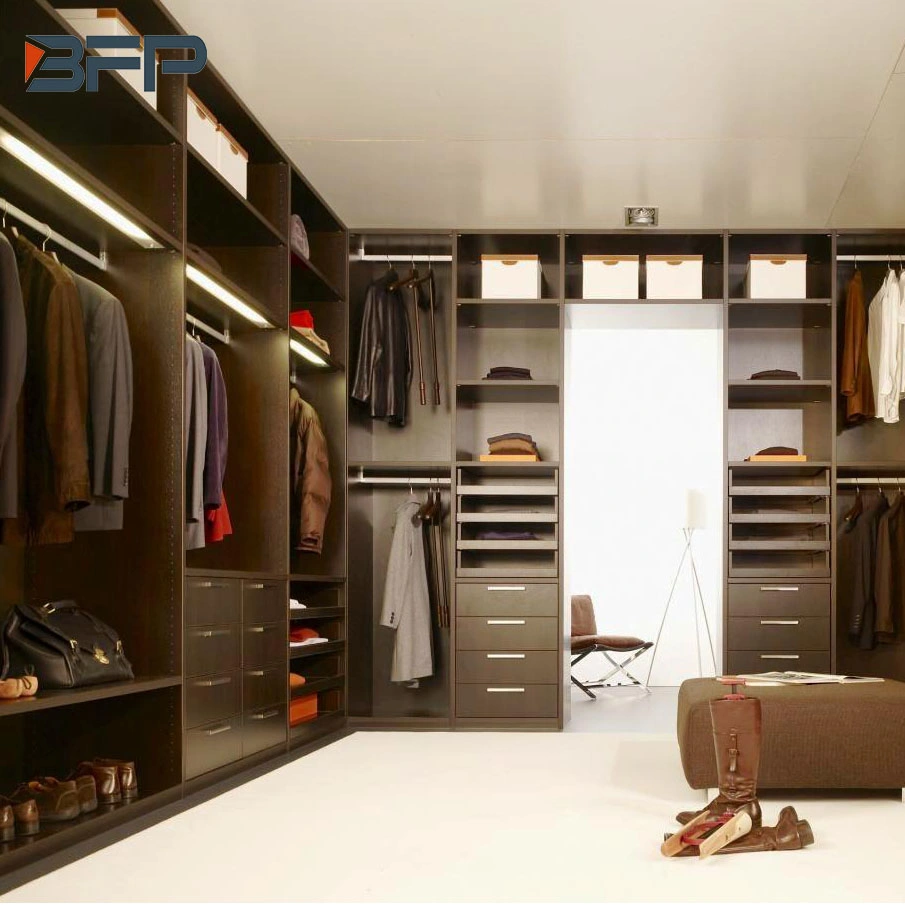 Customized Men&prime;s Bedroom Closet with Dark Color