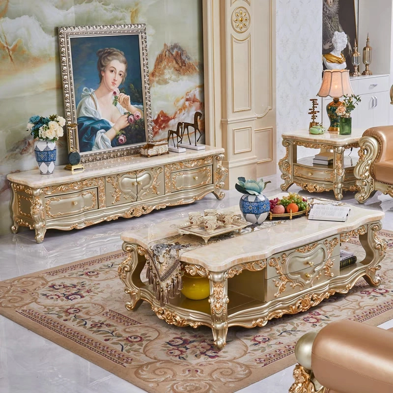 Royal European Style Home Furniture Set Bedroom Vanity Wooden Furniture Dressing Table