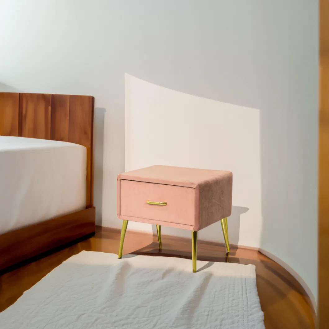 Huayang Simple Modern Furniture Light Luxury Nordic Leather Art Nightstand