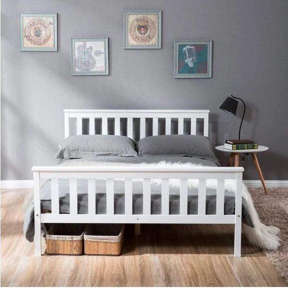 Kids Children Floor Solid Pine Wooden Bed Frame Bedroom Furniture