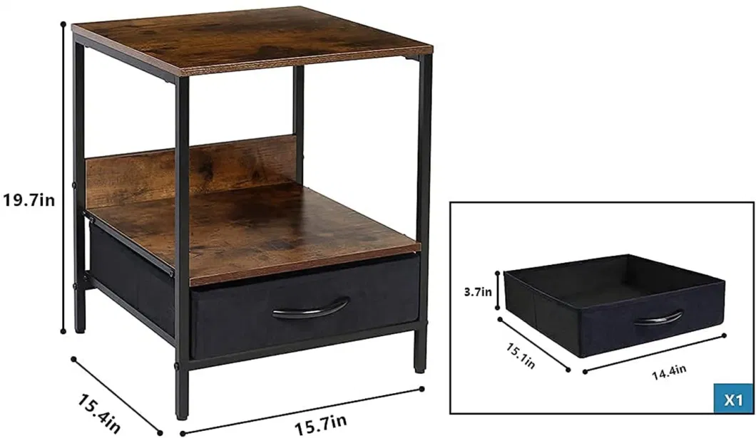 Bedside Cabinet Retro Industrial Style Coffee Tables Living Room Bedroom Furniture