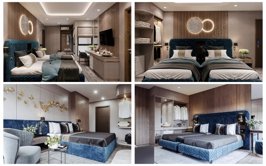 Customized Modern Luxury 5 Star Hotel Bedroom Room Furniture Set Factory for Villa, Apartment