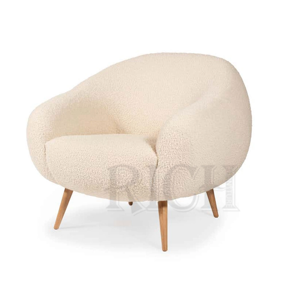 Classic Small Lounge Chair for Bedroom Fabric Living Room Cafe Single Leisure Fabric Teddy Armchair