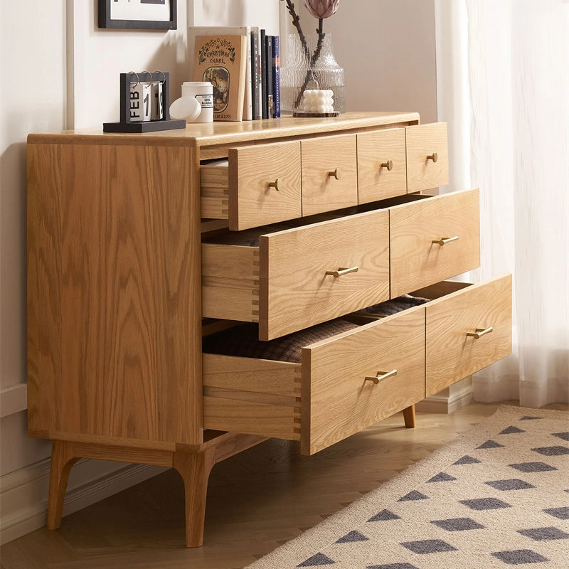 Modern Solid Oak 8 Drawer Bedroom Wardrobe Storage Furniture Dresser