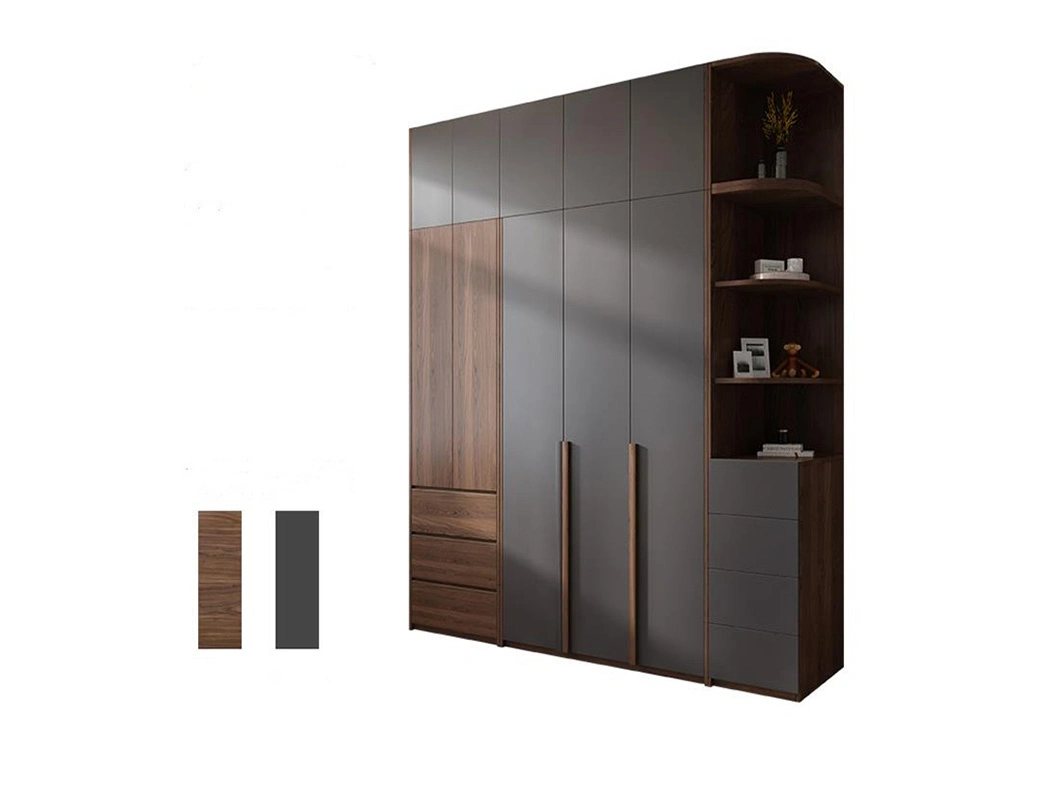 Yvt Modular MDF Lacquer High Gloss Mirror Sliding Wall Closet Furniture Modern 4 Door Wardrobe Wooden Bedroom Furniture