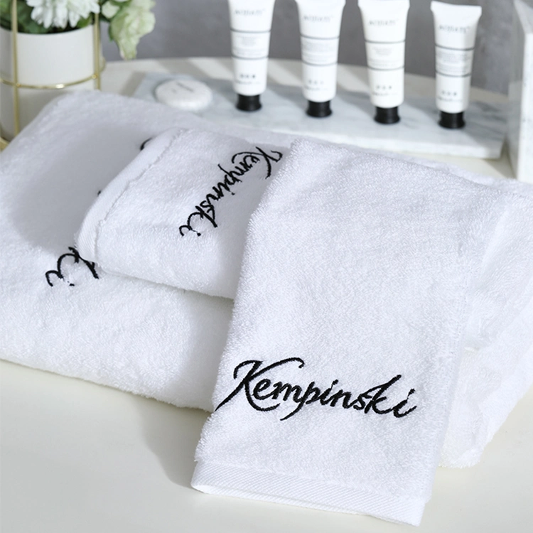 Hotel Bathroom Bath Towel Set with Hotel Logo Customized Design