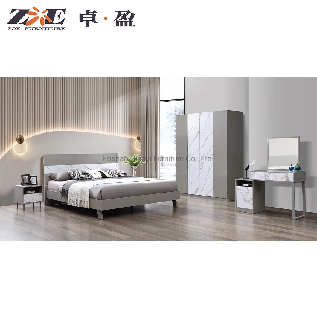 Luxury Bedroom Furniture Master Double Bed Wardrobe 5PCS Bedroom Set