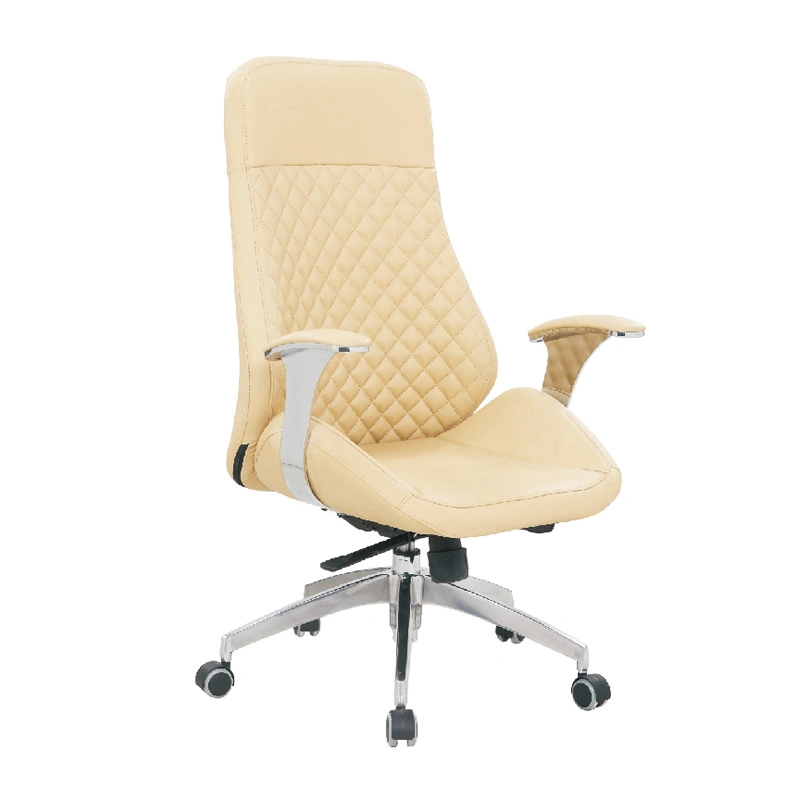 Elegant Modern Ergonomic Revolving Visitor Living Room Leather Office Chair