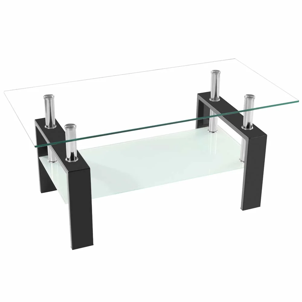 Nordic Style Living Room Furniture Dining Room Metal Leg Modern Glass Coffee Table