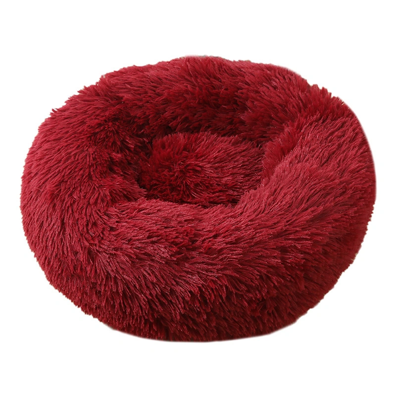 2023 New Round Plush Winter Warm Pet Supplies Cat and Dog Bed