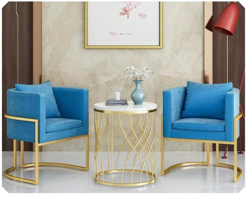 Living Room Single Sofa Gold Modern Balcony Bedroom Hotel Negotiating Fabric Chair