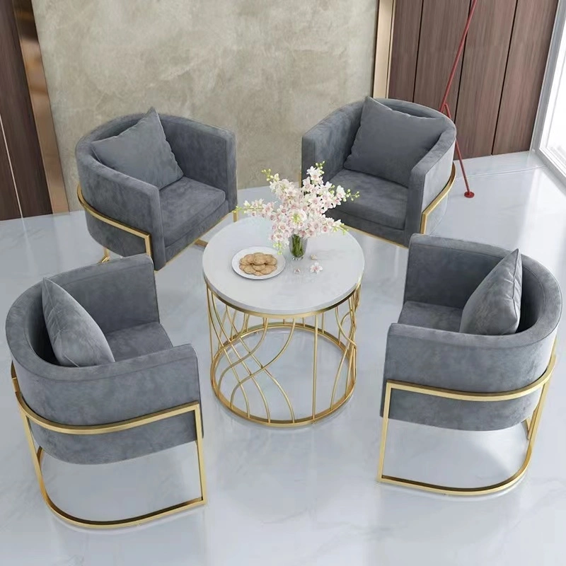 Living Room Single Sofa Gold Modern Balcony Bedroom Hotel Negotiating Fabric Chair