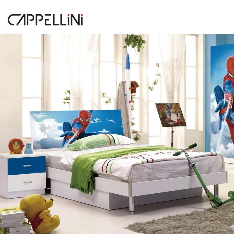 Hot Sale Cartoon Design Girl Princess Room Children Bed Sets MDF Home Kids Bedroom Furniture