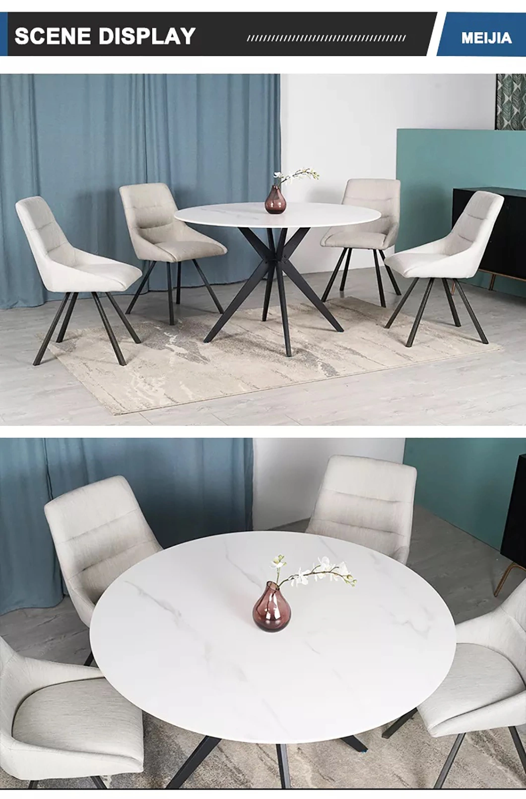 Factory Wholesale Price Living Room Nordic Sintered Stone Round Dining Table