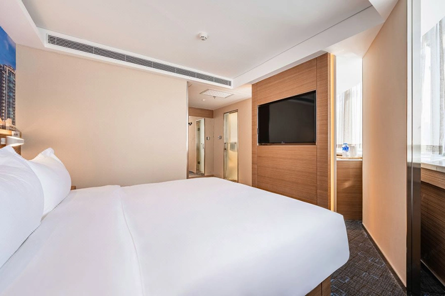 Super 8 Hotel Room Furniture Set King Size Bed Suite Modern Hospitality 4 Stars Wood Bedroom Furniture Hotels