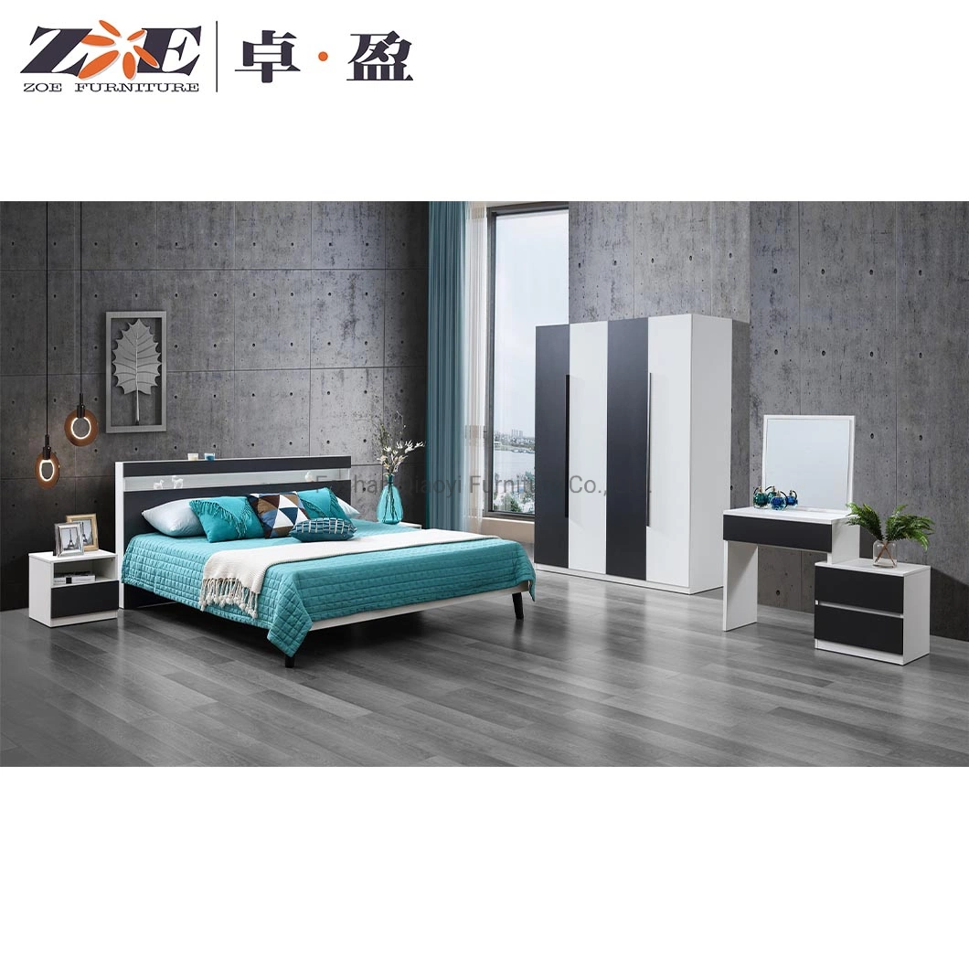 Teenage Bedroom Set Hamptons Style Guest House Wood Furniture OEM Customized Dormitory Furniture Set with Bed Nightstand Table