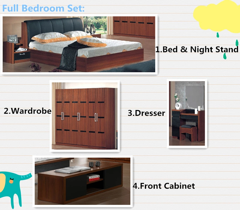 Chinese Modern Home Furniture Wooden MDF House Use Apartment Villa Single Room Bedroom Furniture