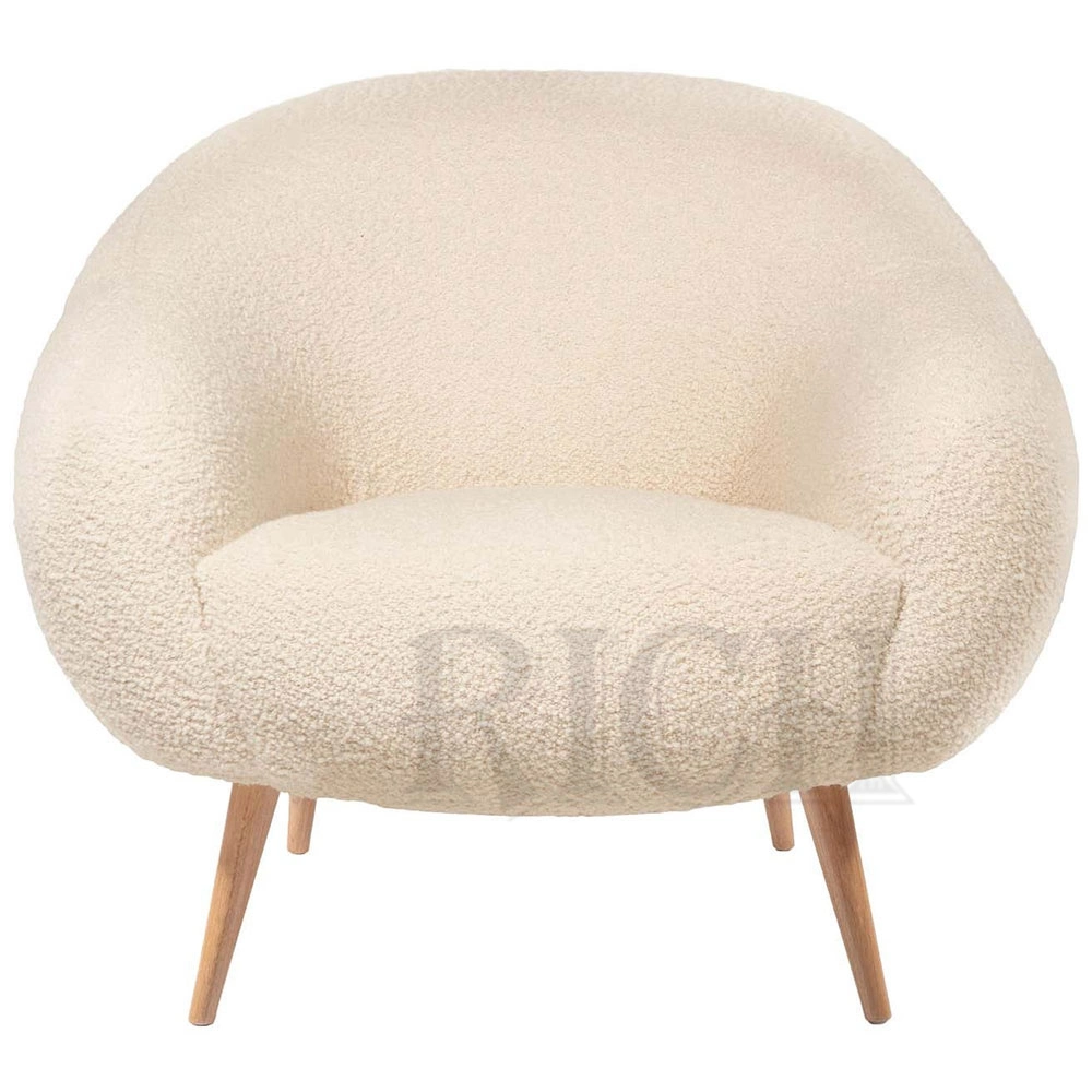 Classic Small Lounge Chair for Bedroom Fabric Living Room Cafe Single Leisure Fabric Teddy Armchair