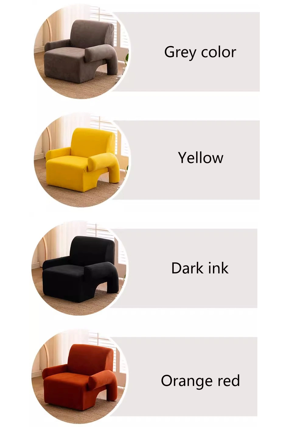 Modern Designer Leisure Chair Living Room Furniture Single Sofa Lounge Arm Chair