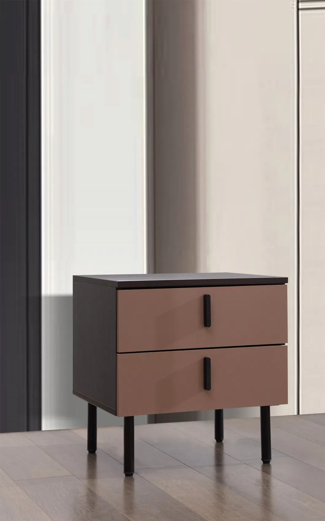 Modern Wooden Furniture Strong Black Oak Simple Design Bedroom Set