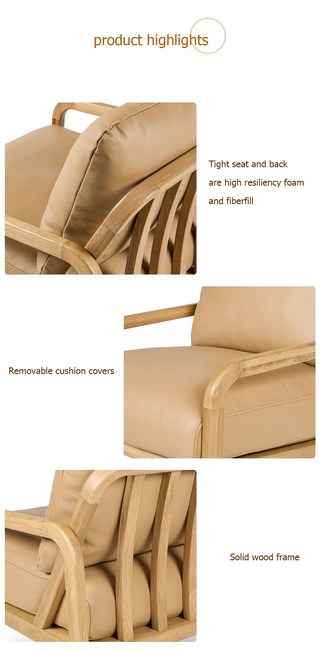 Customized Modern Living Room Furniture Fabric or Leather Leisure Lounge Chair Armchair