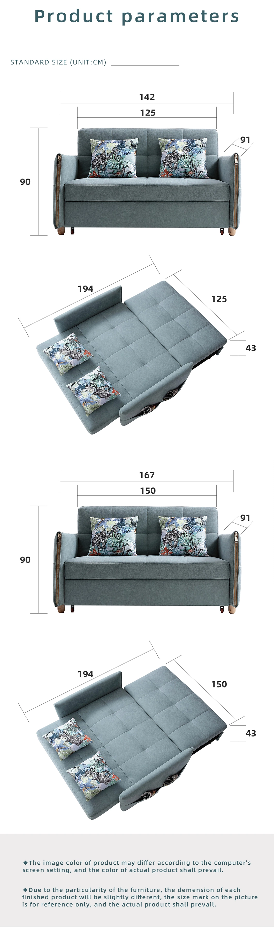 Modern Sofa Bed Furniture Modern Style Wholesales Price for Home and Living Room Furniture Spaces Saving Sofa