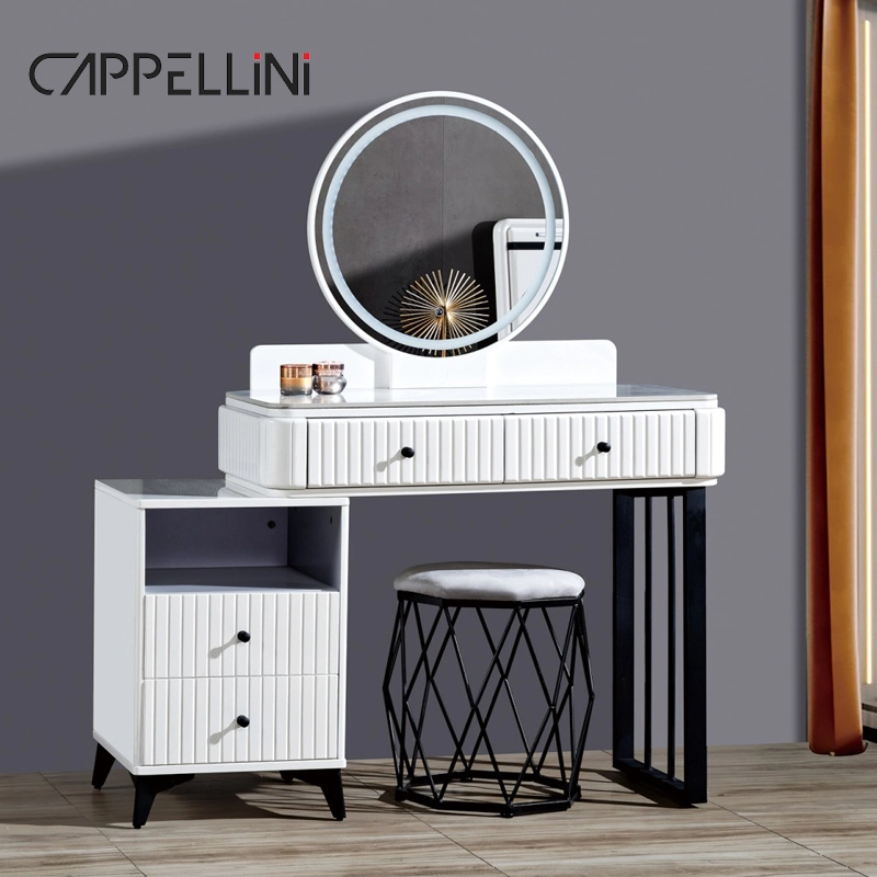 Wholesale Luxury Wooden Dressing Table with Mirror White Wood Dresser Home Furniture Modern Makeup Vanity Desk for Bedroom