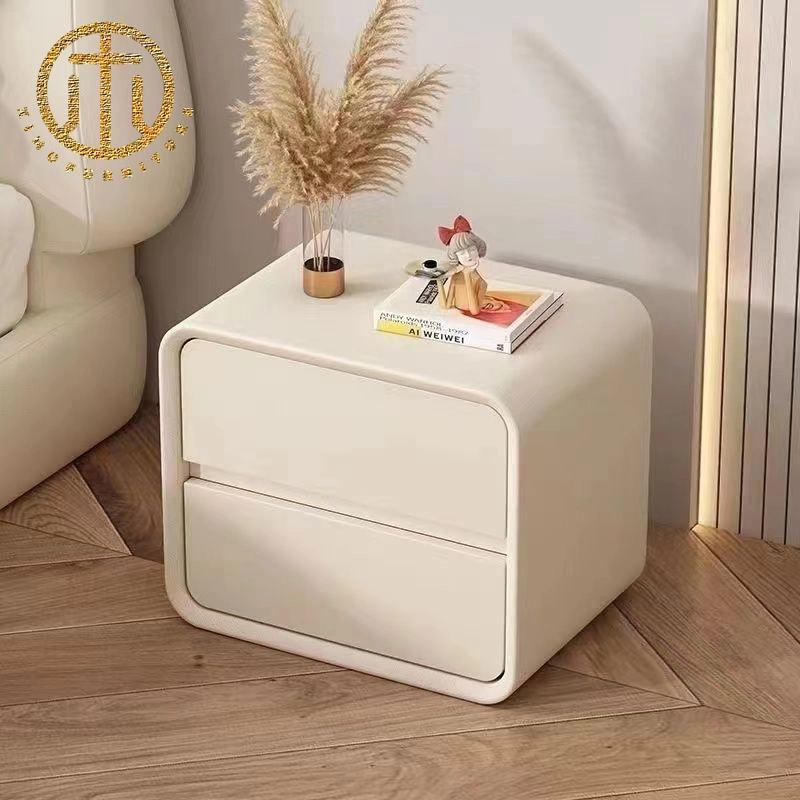 Minimalist Solid Wood Cream Style Bedroom Bedside Table Furniture