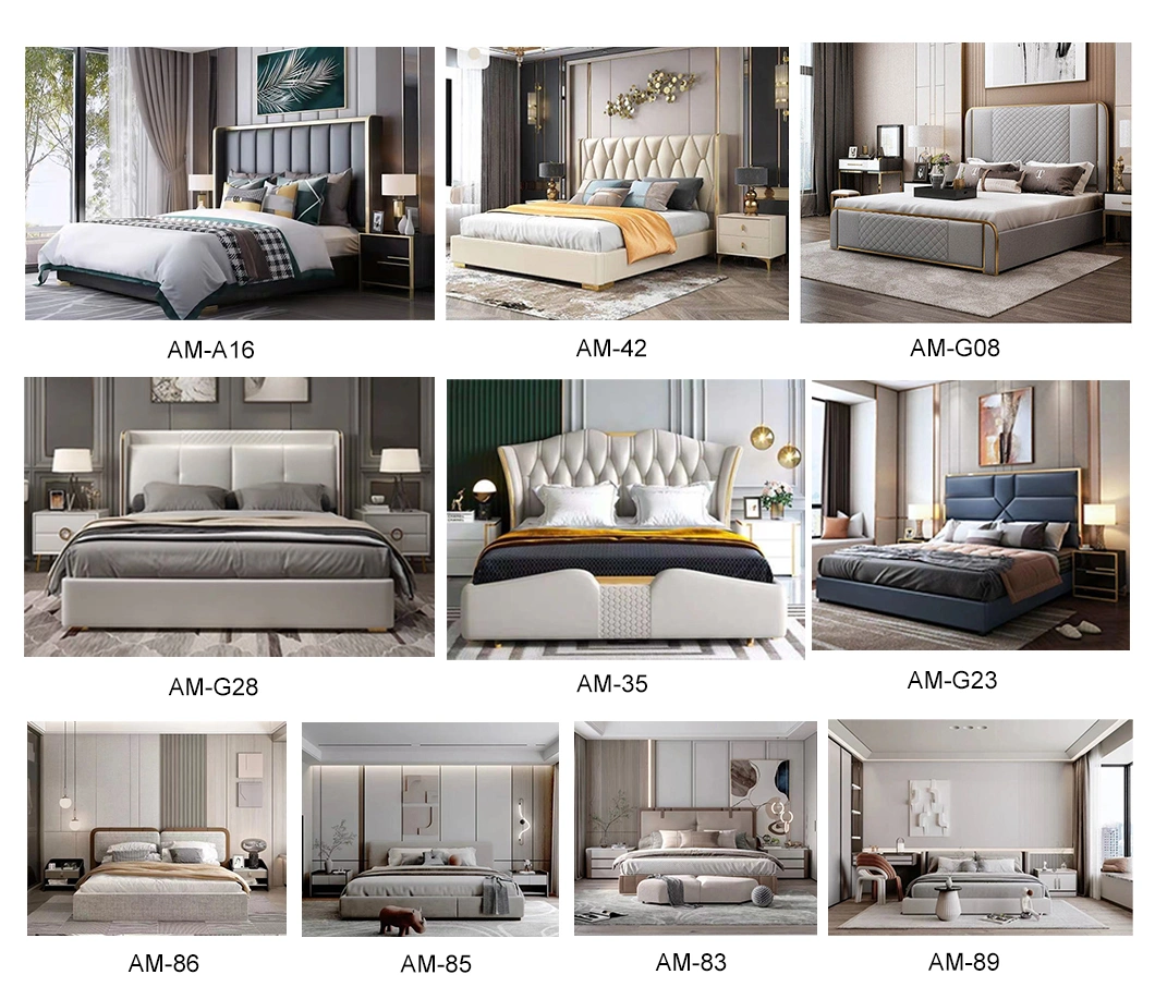 Modern Italian Luxury Apartment Master Room Metal Wooden Storage Bedroom Furniture Set