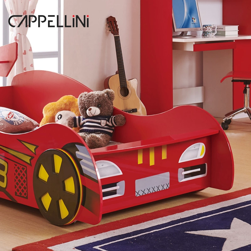 Popular Hot Sale Car Design Boy Room Children Bed Bookshelf Wardrobe Sets Home Wooden Kids Bedroom Furniture
