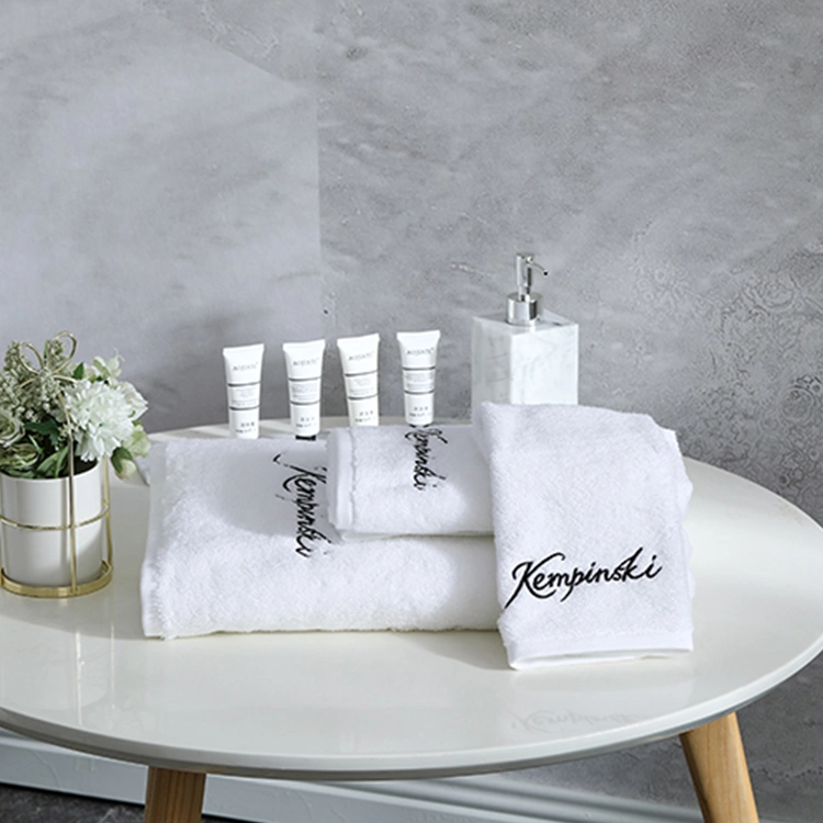 Hotel Bathroom Bath Towel Set with Hotel Logo Customized Design