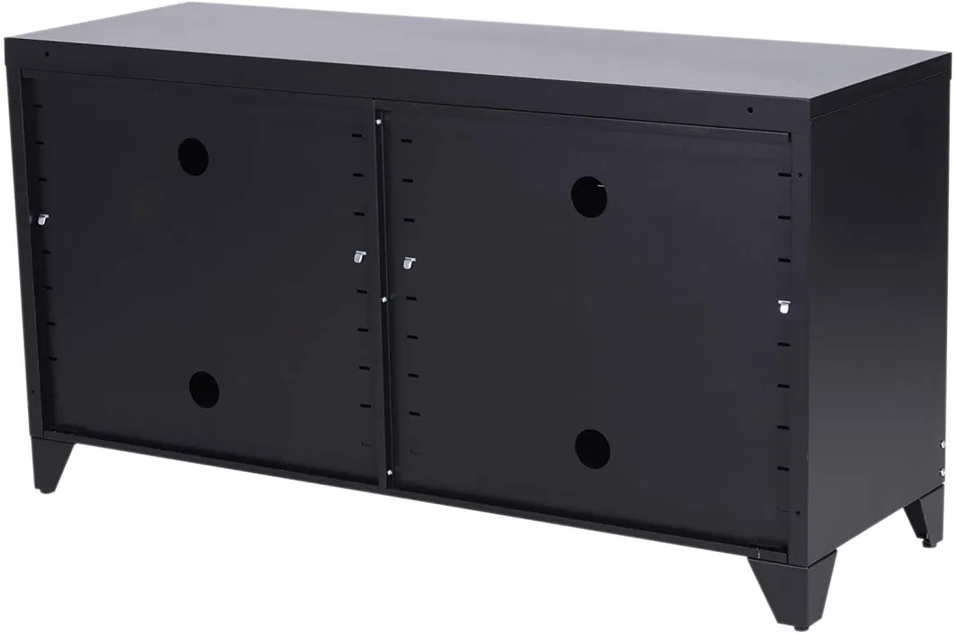 Modern 2 Doors Metal Steel TV Stand Modular Furniture for Living Room Bedroom Storage Cabinet with Feet