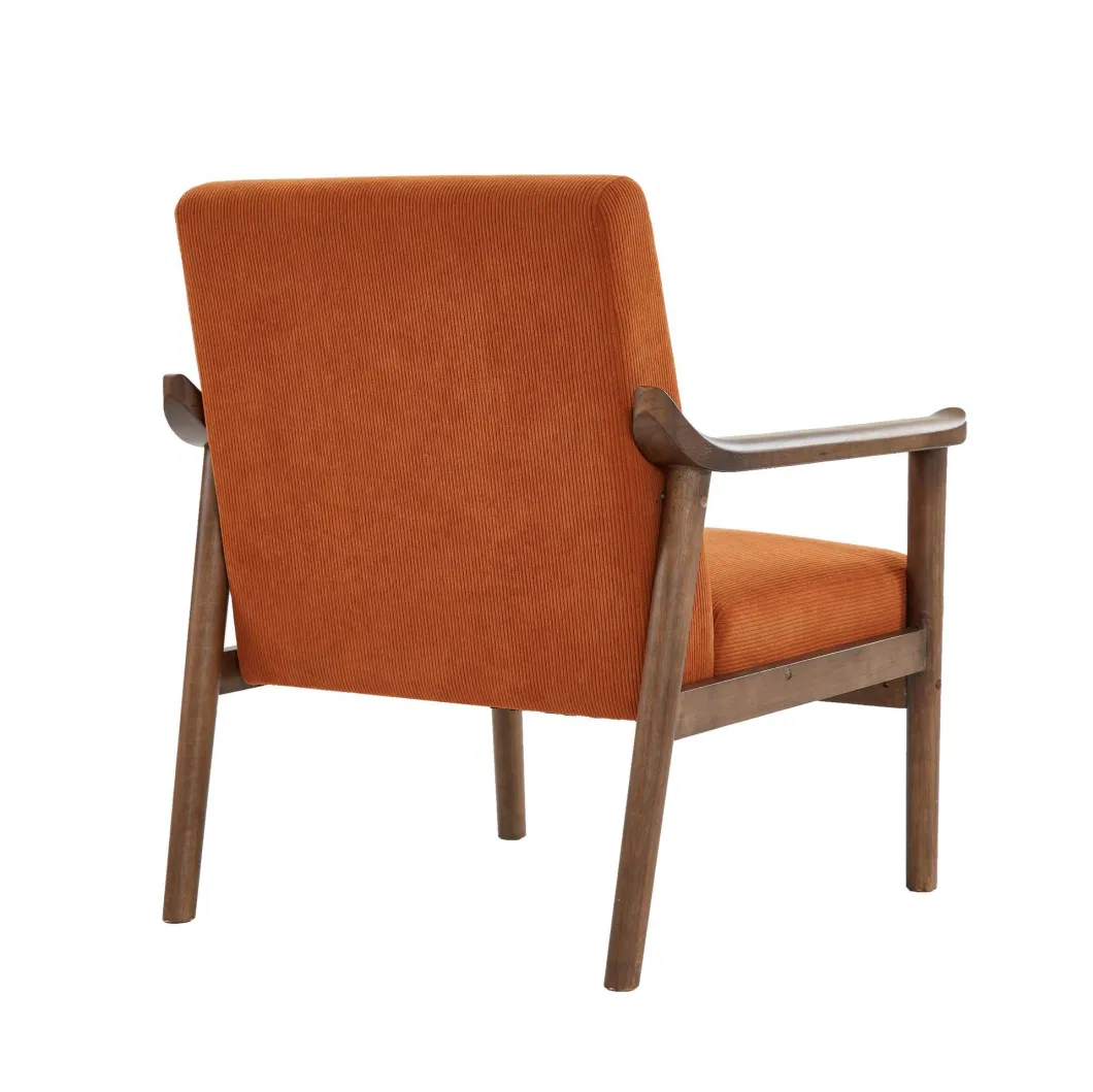 Factory Whosale Nordic Custom Upholstered Single Sofa Chair Wood Armchair