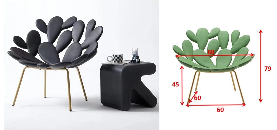 New Design Black PE Italy Prickly Pear Indoor or Outdoor Filicudi Home Armchair