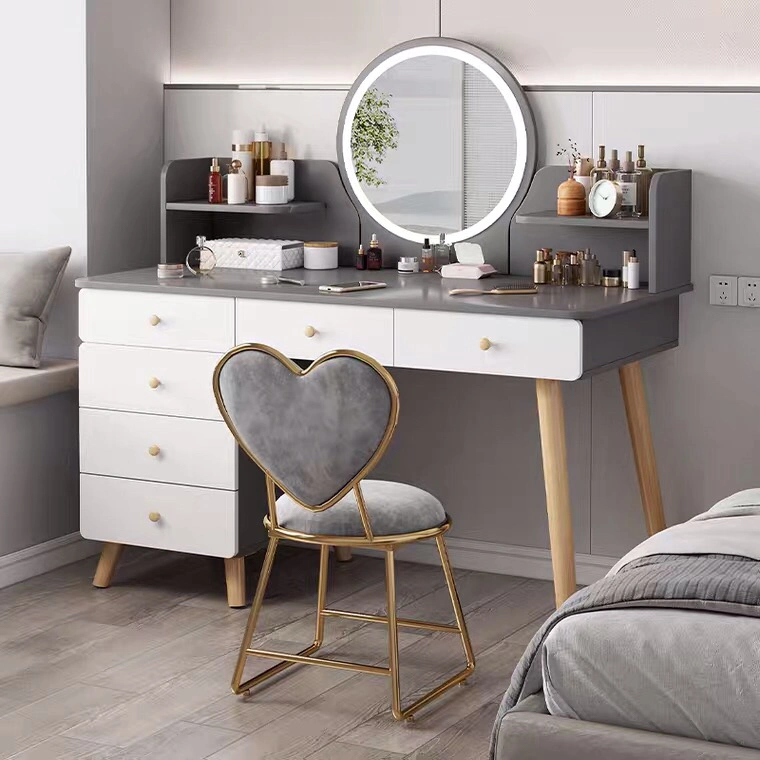 Modern Home Bedroom Furniture Storage Wooden Dressing Table with Mirror Dresser (UL-22NF0529)