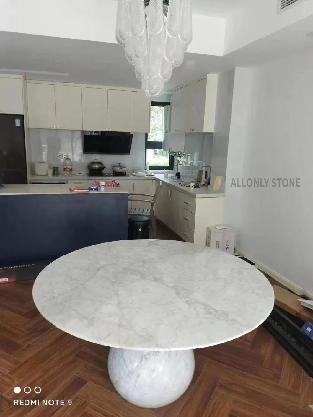 Living Room Furniture Restaurant Table Design Panda White Marble Dining Table Set