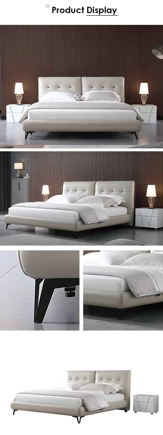 Modern Designer Bedroom Bed Leather Furniture