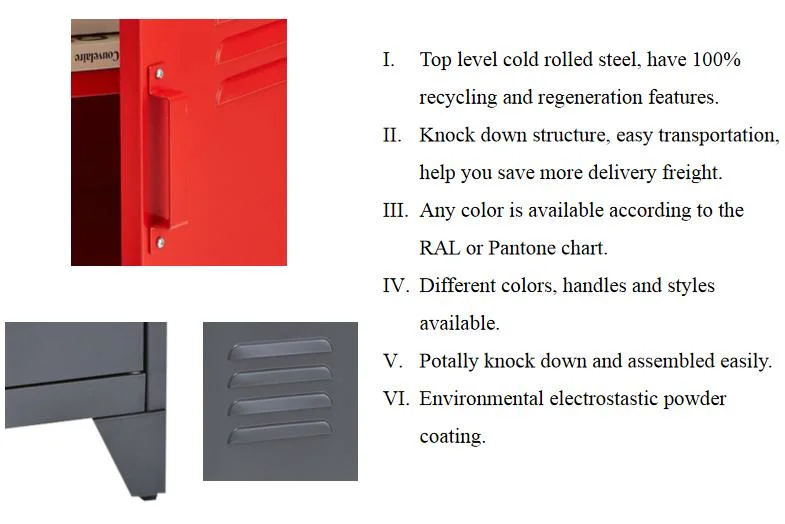 Jk-N04 Metal Cloakroom Furniture Strong Vintage Locker