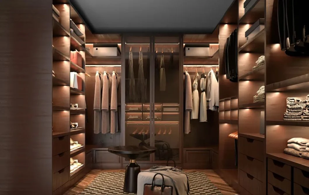Modern Man Clothes Storage Cupboard Bedroom Wardrobe Custom Closet with Glass Door