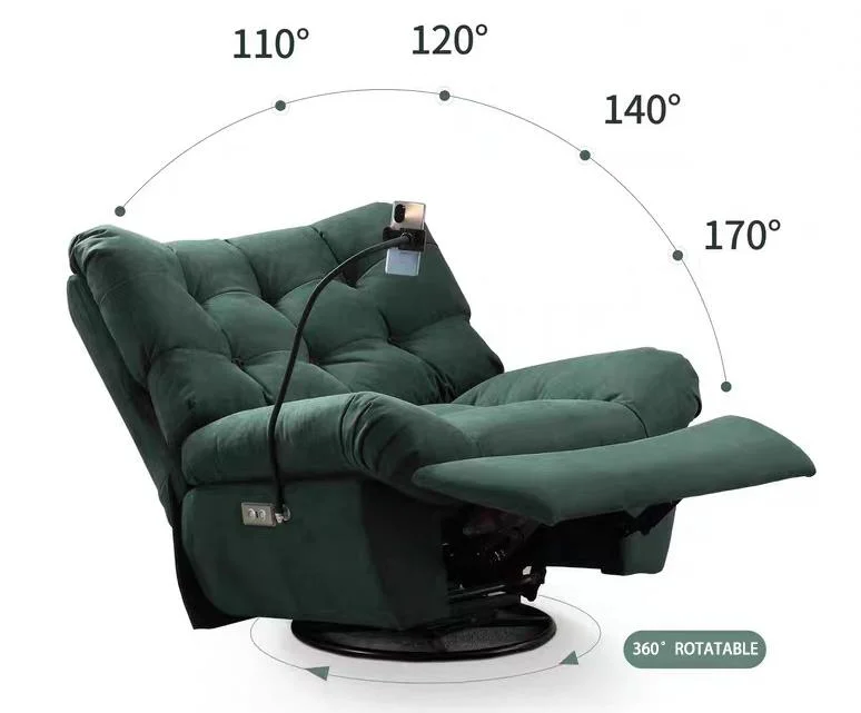 Modern Italian Design Home Living Room Furniture Electric Massage Recliner Comfortable Multi Function Fabric Leather Single Leisure Lounge Chair