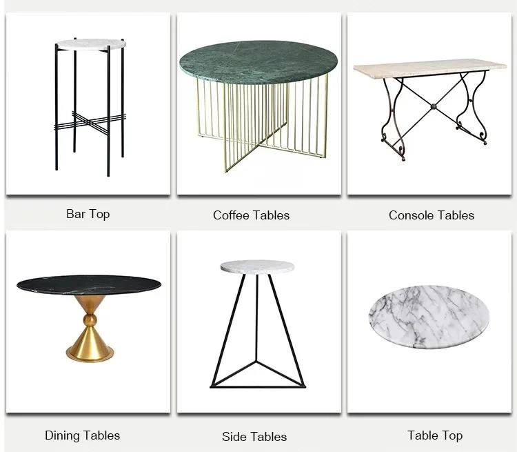 Nordic Modern Style Center Table Living Room Furniture Marble Side Table Round Tavertine Coffee Table Set