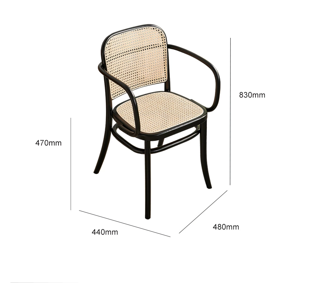 Commercial Home Interior Living Room Rattan Black Leisure Dining =Restaurant Chair